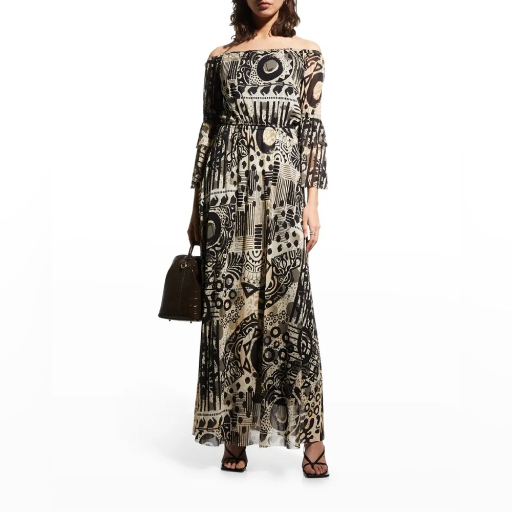 Fuzzi Off-the-Shoulder Maxi Dress